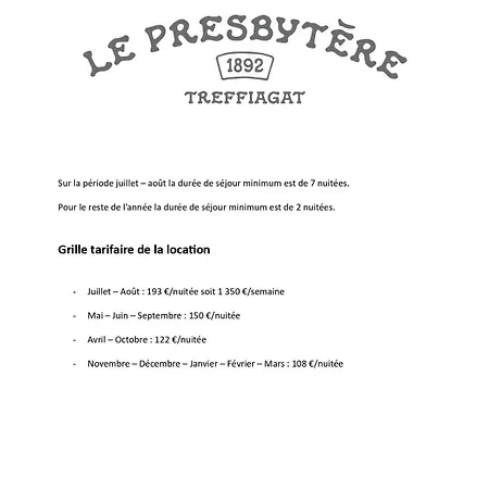 Le Presbytere Nyaraló Tréffiagat